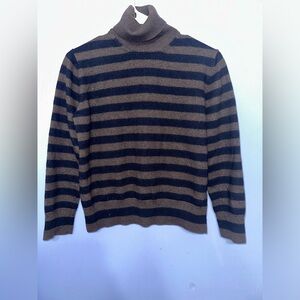 Eleventy Virgin Wool Made In Italy Striped Women’s Turtleneck Sweater EUC Size L